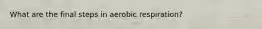 What are the final steps in aerobic respiration?