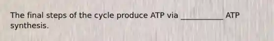 The final steps of the cycle produce ATP via ___________ ATP synthesis.