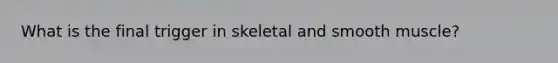 What is the final trigger in skeletal and smooth muscle?