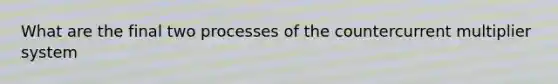 What are the final two processes of the countercurrent multiplier system