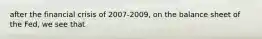 after the financial crisis of 2007-2009, on the balance sheet of the Fed, we see that