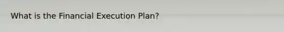 What is the Financial Execution Plan?