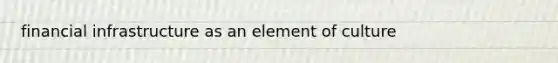 financial infrastructure as an element of culture
