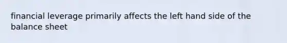 financial leverage primarily affects the left hand side of the balance sheet