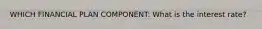 WHICH FINANCIAL PLAN COMPONENT: What is the interest rate?