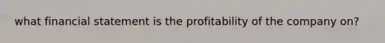 what financial statement is the profitability of the company on?