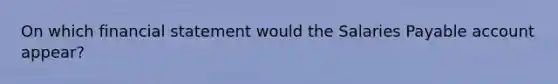 On which financial statement would the Salaries Payable account appear?