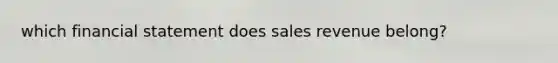 which financial statement does sales revenue belong?