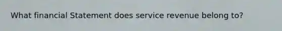 What financial Statement does service revenue belong to?