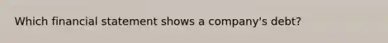 Which financial statement shows a company's debt?