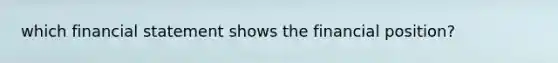 which financial statement shows the financial position?