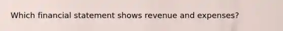 Which financial statement shows revenue and expenses?