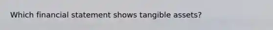 Which financial statement shows tangible assets?
