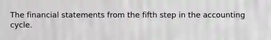 The <a href='https://www.questionai.com/knowledge/kFBJaQCz4b-financial-statements' class='anchor-knowledge'>financial statements</a> from the fifth step in <a href='https://www.questionai.com/knowledge/k10xCJF4P3-the-accounting-cycle' class='anchor-knowledge'>the accounting cycle</a>.