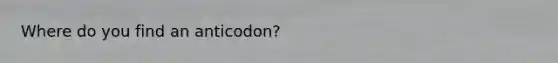 Where do you find an anticodon?