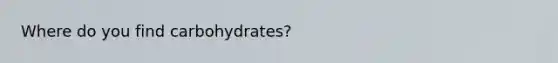 Where do you find carbohydrates?