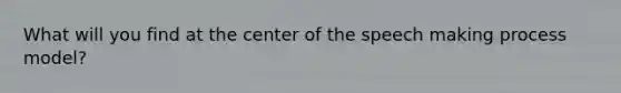 What will you find at the center of the speech making process model?