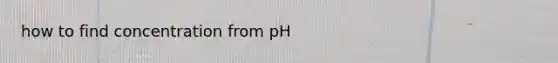 how to find concentration from pH