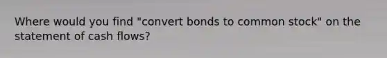 Where would you find "convert bonds to common stock" on the statement of cash flows?