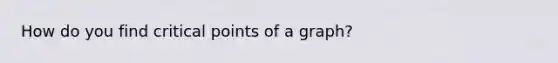 How do you find critical points of a graph?