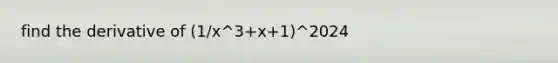 find the derivative of (1/x^3+x+1)^2024