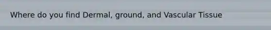 Where do you find Dermal, ground, and Vascular Tissue