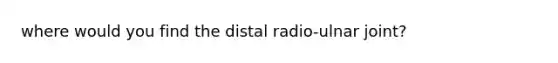 where would you find the distal radio-ulnar joint?