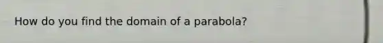 How do you find the domain of a parabola?