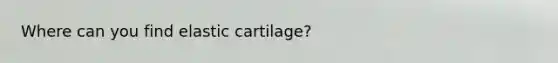 Where can you find elastic cartilage?