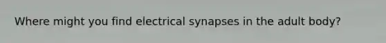 Where might you find electrical synapses in the adult body?