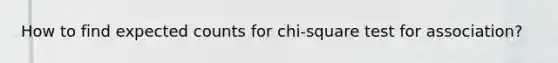 How to find expected counts for chi-square test for association?