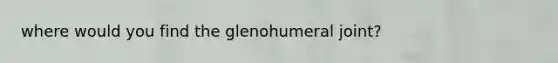 where would you find the glenohumeral joint?