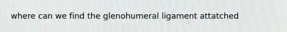 where can we find the glenohumeral ligament attatched