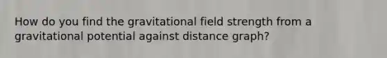 How do you find the gravitational field strength from a gravitational potential against distance graph?