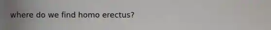 where do we find homo erectus?