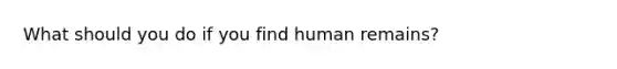 What should you do if you find human remains?