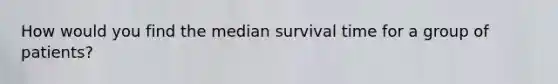 How would you find the median survival time for a group of patients?