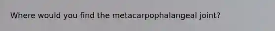 Where would you find the metacarpophalangeal joint?