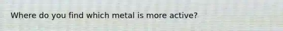 Where do you find which metal is more active?