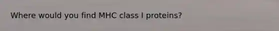 Where would you find MHC class I proteins?