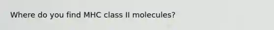 Where do you find MHC class II molecules?