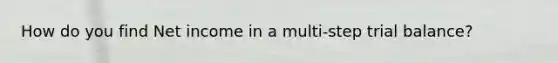How do you find Net income in a multi-step trial balance?