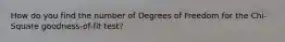 How do you find the number of Degrees of Freedom for the Chi-Square goodness-of-fit test?