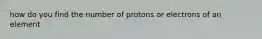 how do you find the number of protons or electrons of an element