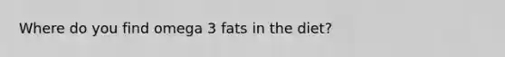 Where do you find omega 3 fats in the diet?