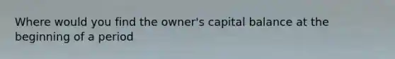 Where would you find the owner's capital balance at the beginning of a period