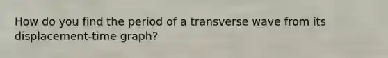 How do you find the period of a transverse wave from its displacement-time graph?