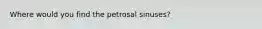 Where would you find the petrosal sinuses?