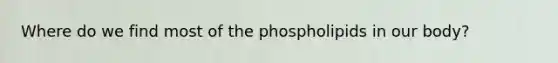 Where do we find most of the phospholipids in our body?