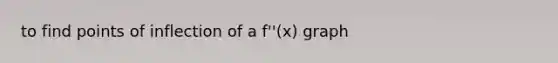 to find points of inflection of a f''(x) graph